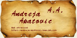 Andreja Apatović vizit kartica